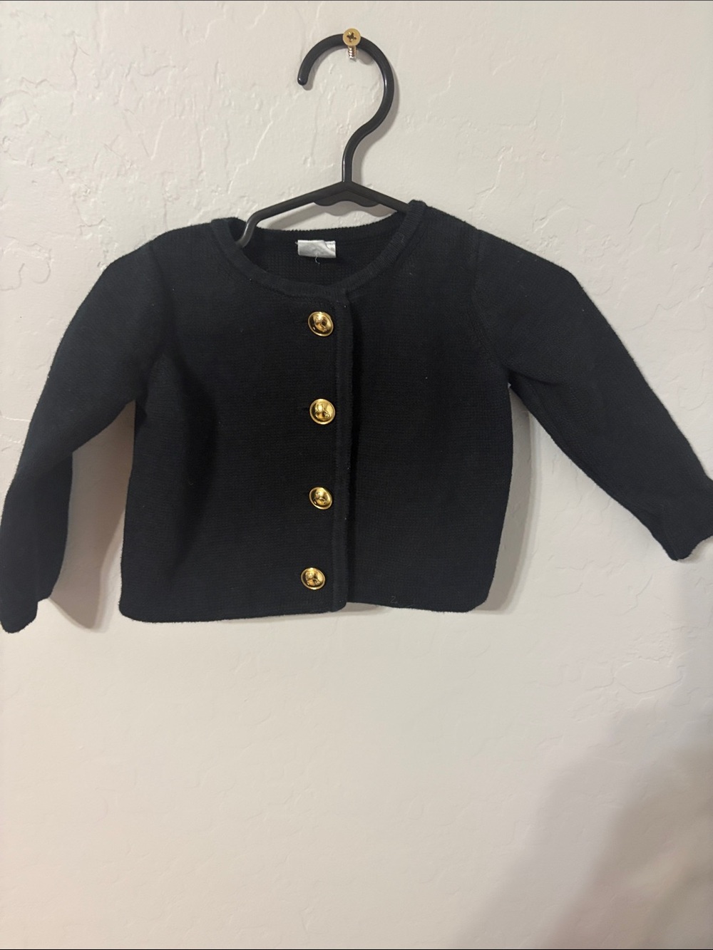 Baby gap Black Knit Jacket with Gold Buttons